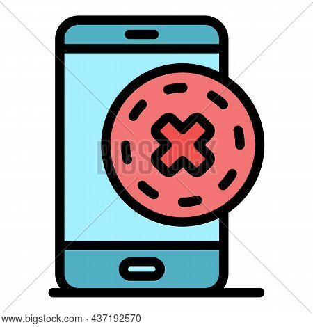 No Phone Fake News Icon. Outline No Phone Fake News Vector Icon Color Flat Isolated