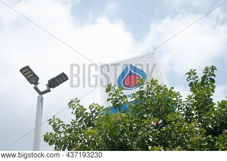 Samut Prakan Thailand - October 24, 2021 : Ptt Gas Station The Popular Gas Station In Thailand,ptt. 