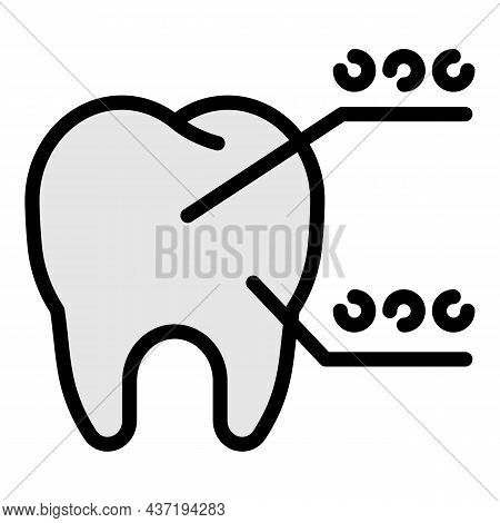 Footnote Tooth Icon. Outline Footnote Tooth Vector Icon Color Flat Isolated