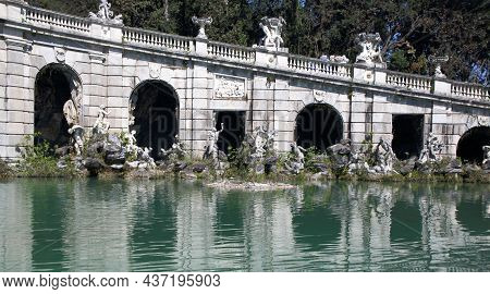 Caserta, Italy- October 30, 2019: Caserta Palace Garden On October 30, 2019 In Caserta, Italy. It Ha