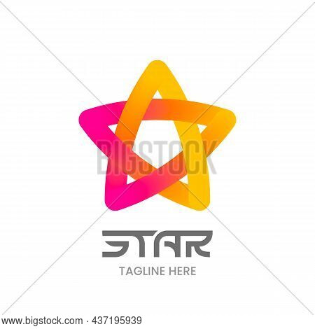 Five Point Star Logo Template. Stock Vector Emblem.