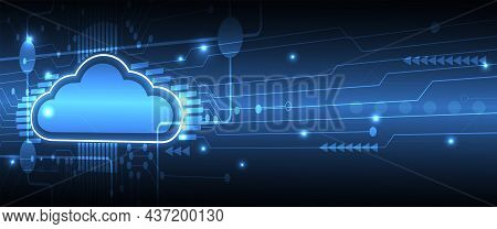 Cloud Technology. Integrated Digital Web Concept Background