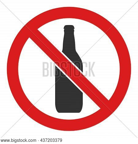 Forbidden Beer Icon With Flat Style. Isolated Raster Forbidden Beer Icon Illustrations, Simple Style