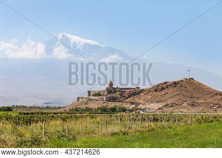 Khor Virap Monastery And View On Ararat Mount, Armenia