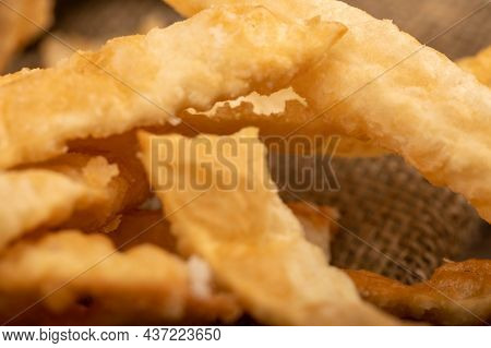 Fried Breadsticks With Salt, Close-up, Selective Focus