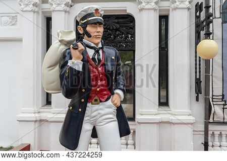 A Coruna, Spain, August 14, 2021. Corto Maltes Comic Character At Salon Del Comic In The City Of A C