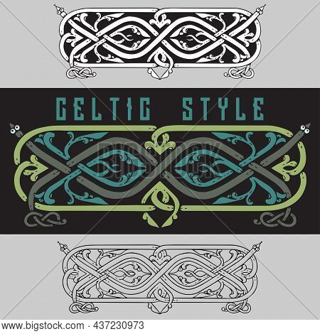 Set Of Frames In Celtic Style. Celtic Style Banner.