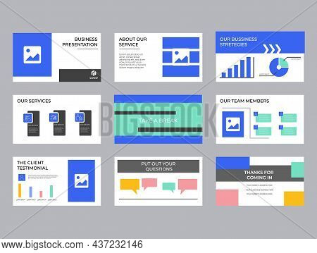 Company Investment Presentation, Pitch Deck, Presentation Slides Vector Template. Unique Design Vect