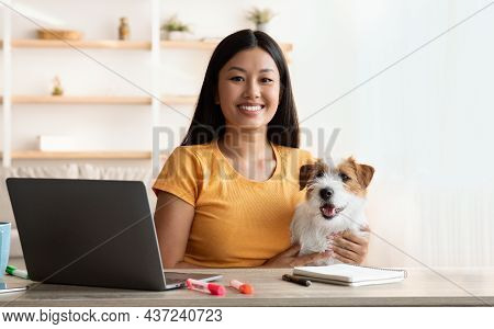 Loyal Doggo Helping Its Owner With Project