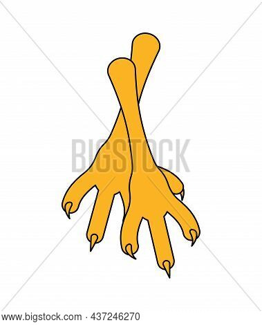 Chicken Feet Isolated. Ingredient For Making Potion. Witch Accessory