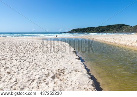Beach With Lake, Sand And Waves