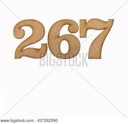 Number 267 - Piece Of Wood Isolated On White Background