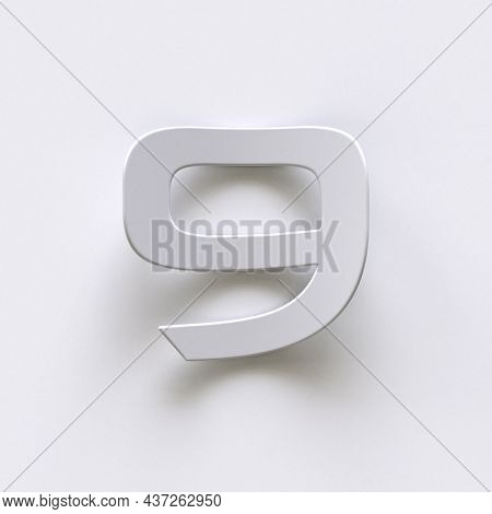 Bent Paper Font With Long Shadows  Number 9 Nine 3d Render Illustration Isolated On Gray Background