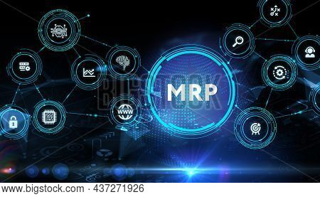 Mrp Material Requirement Planning Manufacturing Industry Business Process Automation.3d Illustration