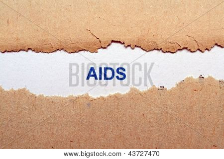 Aids Text On Torn Paper