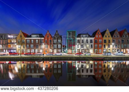 Amersfoort, Netherlands cityscape in the Vathorst district at twilight.