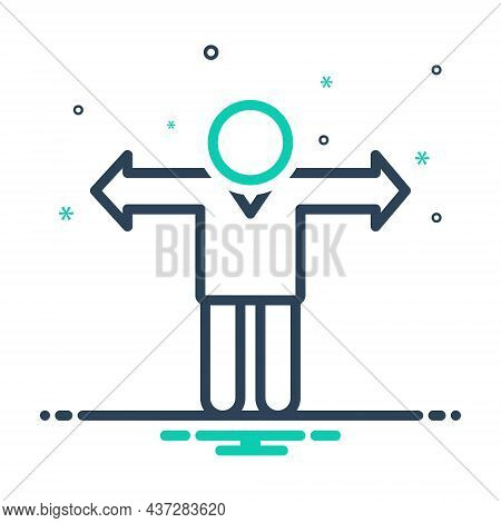 Mix Icon For Contrary Opposite Adverse Different Against Arrow Repugnant Direction