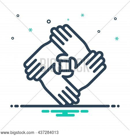 Mix Icon For With  Among Teamwise Support Community Friend Together