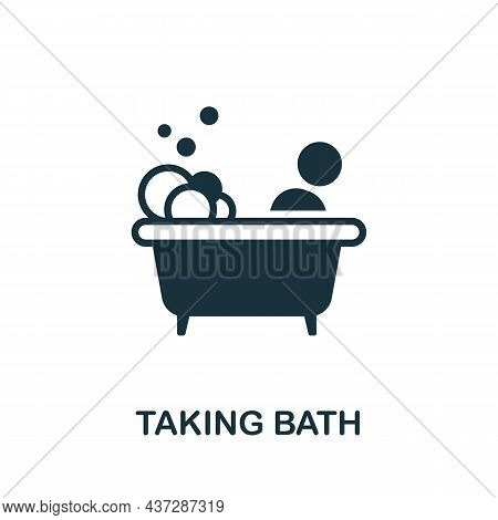Taking Bath Icon. Monochrome Sign From Home Rest Collection. Creative Taking Bath Icon Illustration 