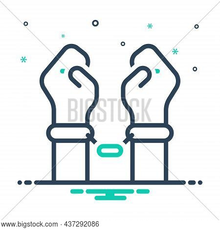 Mix Icon For Arrested Bracelet Manacles Shackles Crime Handcuff Criminal Chain Enforcement