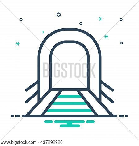 Mix Icon For Underground Subterranean Road Transport Tunnel Below-ground Subway