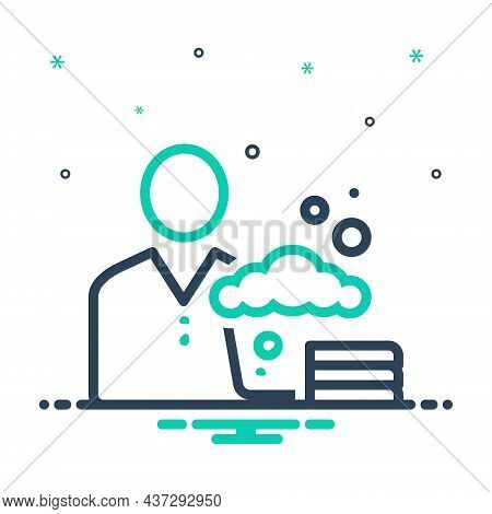 Mix Icon For Washer Laundry Washerman Laundryman Clean Clothes