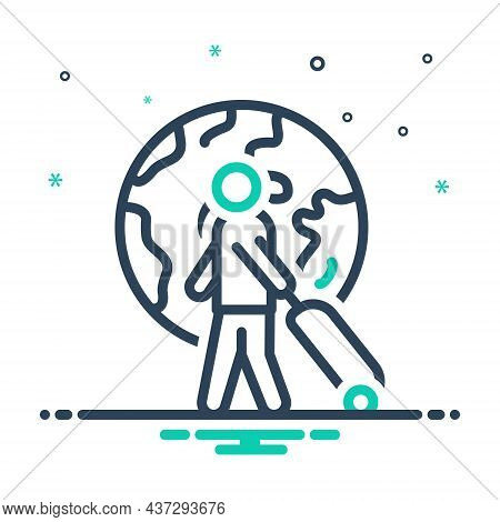 Mix Icon For Overseas Exotic Foreign Peregrine Outlandish Abroad Travel Journey