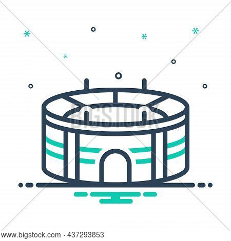 Mix Icon For Stadium Arena Amphitheater Field Palaestra Cirque Competition Sport