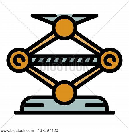 Jack Screw Tool Icon. Outline Jack Screw Tool Vector Icon Color Flat Isolated