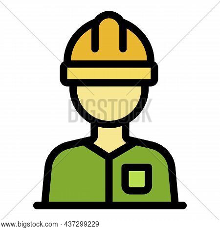 Tiler Worker Icon. Outline Tiler Worker Vector Icon Color Flat Isolated