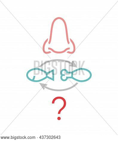 Smell Loss Icon, Sign. Anosmia. Long-term Covid Effects.