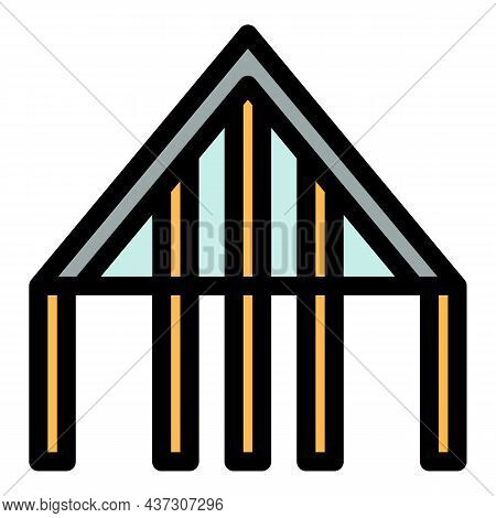 Roof Supporting Structure Icon. Outline Roof Supporting Structure Vector Icon Color Flat Isolated