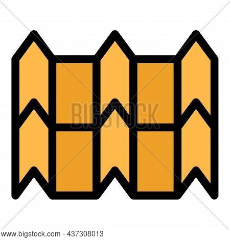 Peaked Metal Tile Icon. Outline Peaked Metal Tile Vector Icon Color Flat Isolated