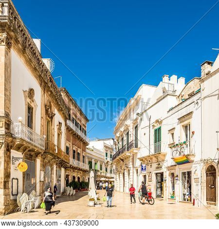 Martina Franca,italy - September 3,2021 - In The Streets Of Martina Franca. Martina Franca Is A Town