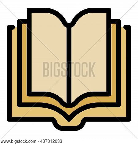 Multi Page Book Icon. Outline Multi Page Book Vector Icon Color Flat Isolated