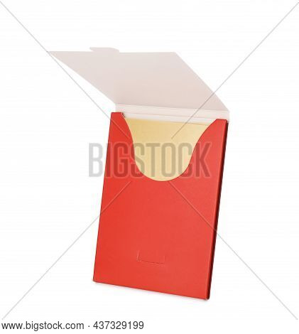 Package Of Facial Oil Blotting Tissues Isolated On White. Mattifying Wipes