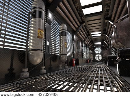 3d Rendering Of A Futuristic Sceince Fiction Hall