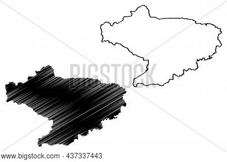 Nilgiris District (tamil Nadu State, Republic Of India) Map Vector Illustration, Scribble Sketch Nil