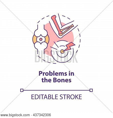 Problems With Bones Concept Icon. Accute Pain In Joint. Physical Disorder. Physiotherapy Abstract Id