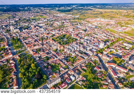 Town Of Bjelovar Aerial Panoramic View, Bilogora Region Of Croatia