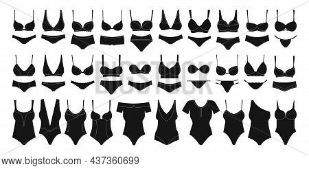 Underwear Black Set Icon.vector Illustration Illustration Lingerie On White Background .black Vector