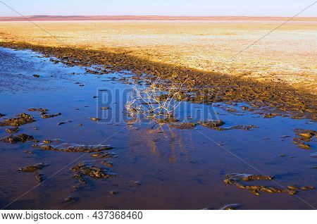 Beautiful Landscape View Of Tuz Lake. Located In The Central Anatolia. The Second Largest Lake In Tu