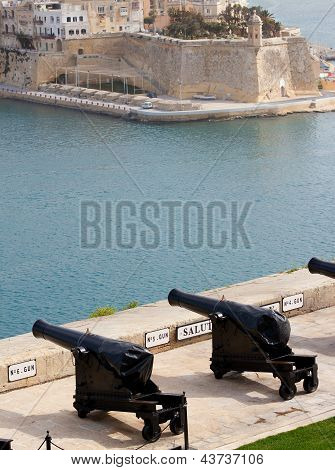 Canons In Valletta, Malta