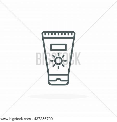 Suncream Icon. Editable Stroke And Pixel Perfect. Outline Style. Vector Illustration. Enjoy This Ico