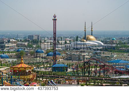 April 14, 2021 - Namangan, Uzbekistan: Afsona Amusement Park In Namangan