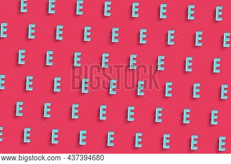 Epsilon Sign. Epsilon Letter, Greek Alphabet Symbol, Red Minimal Background