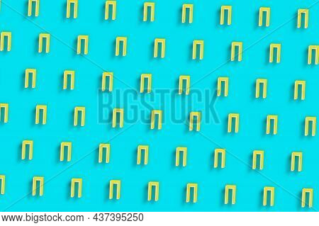 Pi Sign. Pi Letter, Greek Alphabet Symbol, Turquoise Blue Minimalist Background