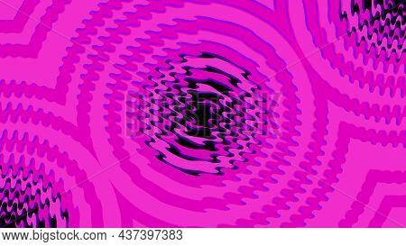Blurring Rings With 3d Render Of Audio Frequency. Light Ripples Of Background Music And Vivid Dynami