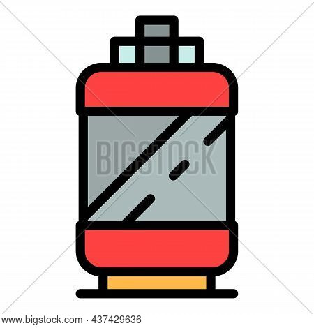 Cylinder With Ammonia Icon. Outline Cylinder With Ammonia Vector Icon Color Flat Isolated