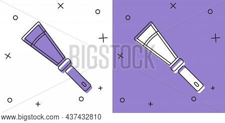 Set Beekeeping Uncapping Knife Icon Isolated On White And Purple Background. Tool Of The Beekeeper. 